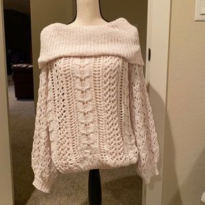 Never worn - off shoulder scoop neck sweater.